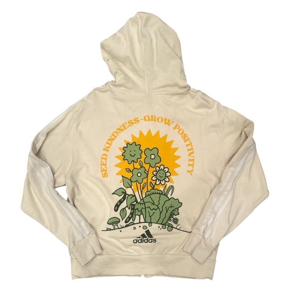 Adidas Alphabet Cartoon Hooded Full Zip with Graphic Design Sports Streetwear Lg